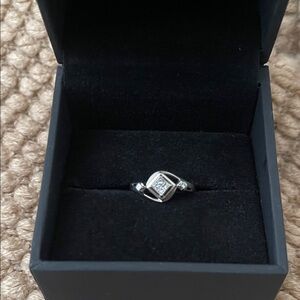 Elegant Silver Diamond Ring